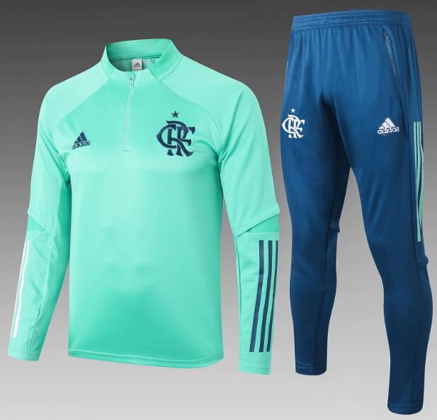 Flamengo Green Sweatshirt Training Kits with Pants 2020/21